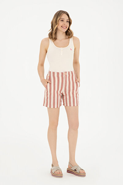 U.S. Polo Assn. Kadın Kiremit Dokuma Şort 50282561-VR031