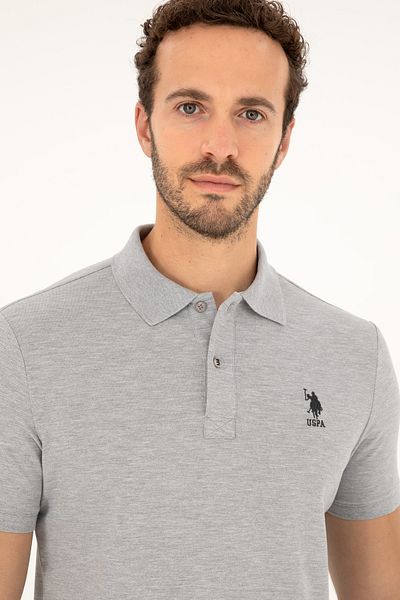 U.S. Polo Assn. Ανδρικό μπλουζάκι με λαιμόκοψη Slim Fit Γκρι Vr086 50279581