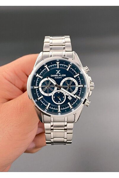 Daniel Klein Erkek Kol Saati Çelik kordon 3 ATM Su Geçirmez Gümüş Koyu Lacivert Renk