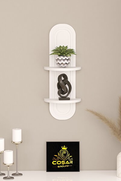 Cosargroup Dekoratif Fanos Mdf Mebran Kaplama Ahşap Desen Duvar Rafı 1 Adet