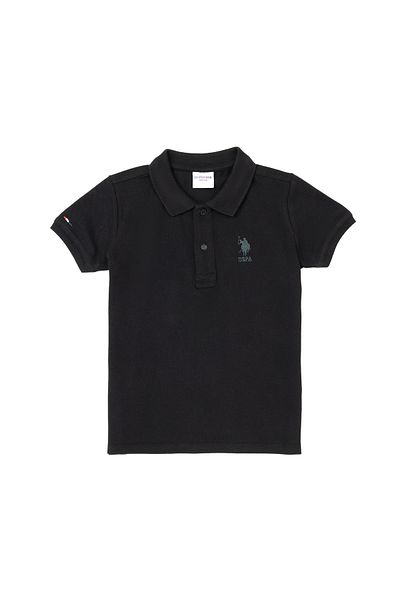 U.S. Polo Assn. Tricou negru cu gât polo pentru băiat - 50279572 -VR046