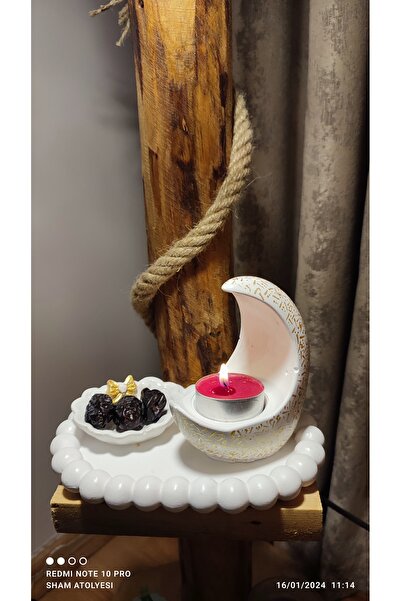 shamatolyesi Hilal şamdan 3parça Ramazan süslemeleri