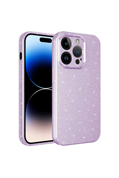 Hatreds Apple  iPhone 14 Pro Max Uyumlu Simli Tasarımlı Kamera Korumalı Renkl...