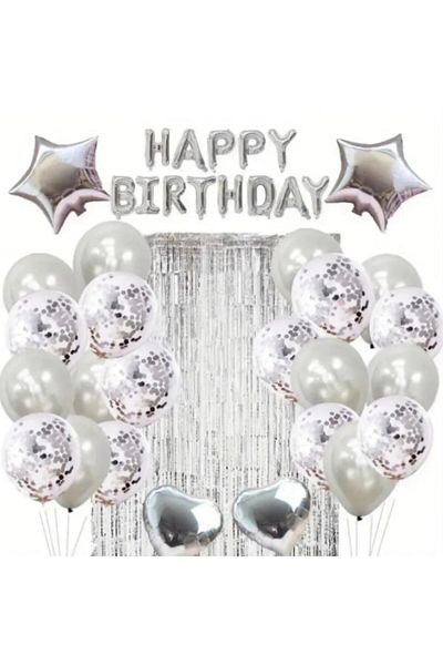 CANSIN Σετ γενεθλίων Happy Birthday Silver