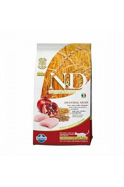 N&D Ancestral Grain Tavuklu Narlı Düşük Tahıllı Kısırlaştırılmış Kedi Maması ...