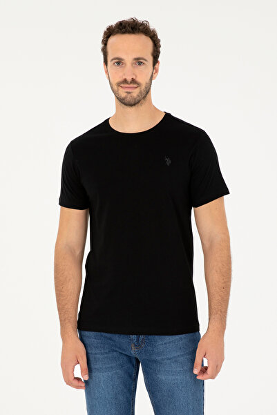 U.S. Polo Assn. Men's Regular Fit Crew Neck Black Basic T-Shirt 50279575-Vr046