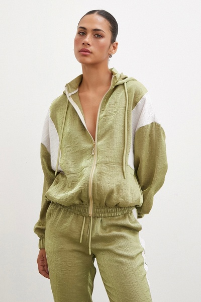 Never more Χακί Χρώμα Πλαϊνή Λεπτομέρεια Jogger Sweatpants