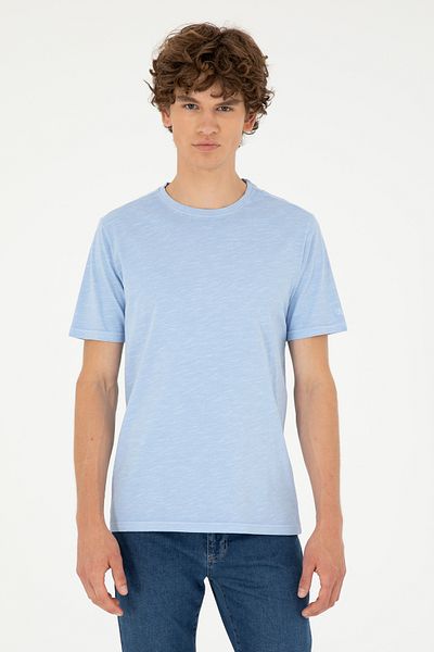 U.S. Polo Assn. Мъжка тениска с кръгло деколте, светло синя, стандартна кройка, 50279578-vr003