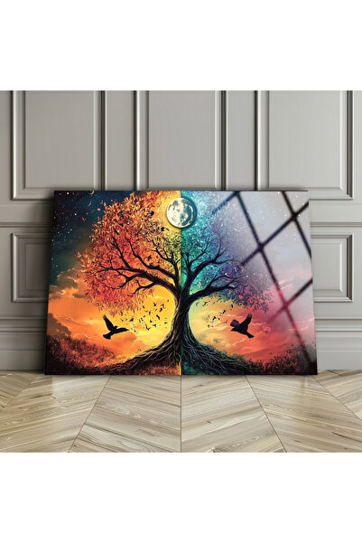 BV DEKOR Αφηρημένος Πίνακας Μοντέρνου Γυαλιού με θέμα το Δέντρο, Εκτύπωση σε ...