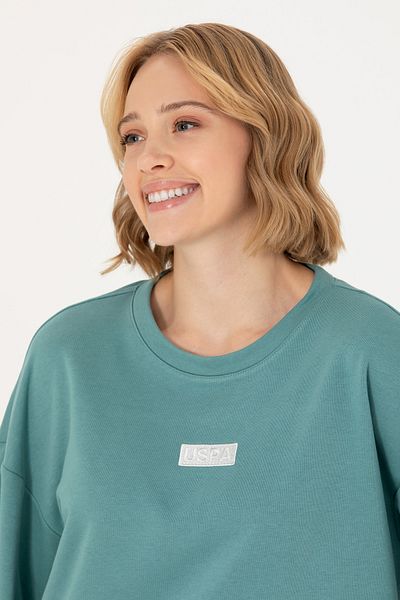U.S. Polo Assn. Women's Mint Crew Neck Basic Sweatshirt 50276557 -Vr090