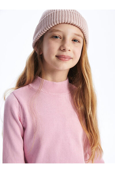 LC Waikiki Lw - Yarım Balıkçı Yaka Basic Uzun Kollu Kız Çocuk Triko Kazak