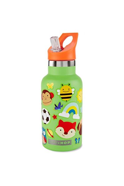 Skip Hop Spark Style Stainless Steel Water Bottle with Sticker Green - Green