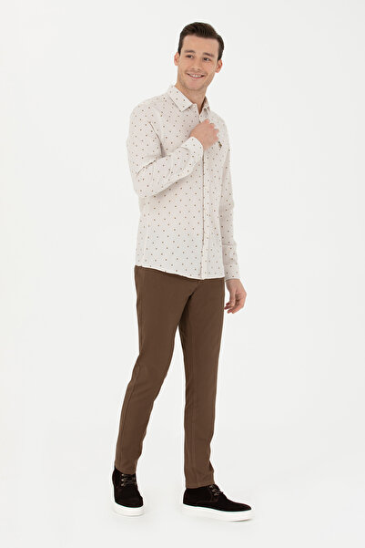 U.S. Polo Assn. Erkek Slim Fit Coconut Kanvas Pantolon 50275982-VR153