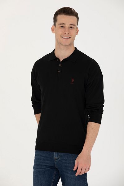 U.S. Polo Assn. Мъжки черен пуловер 50275845-VR046