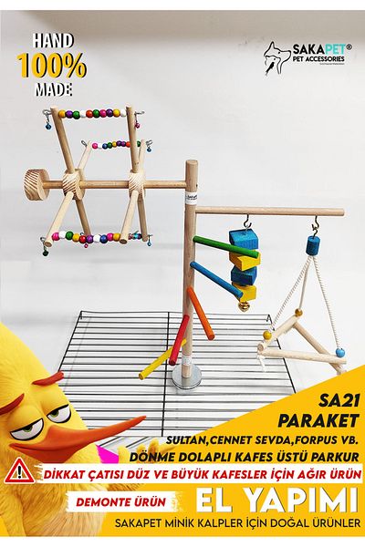 SAKAPET Sa21 Model Bird Cage with Ferris Wheel - Play Course, Sultan Parrot, Budgie Paradise Sevda Parrot