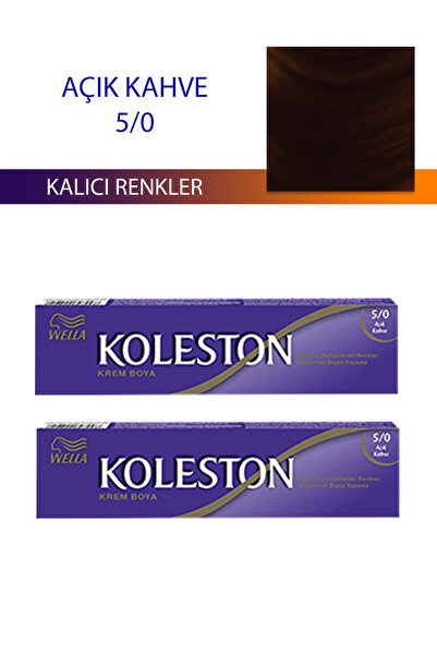 wella koleston 2 Adet Single Tüp Boya Saç Boyası Açık Kahve 5/0