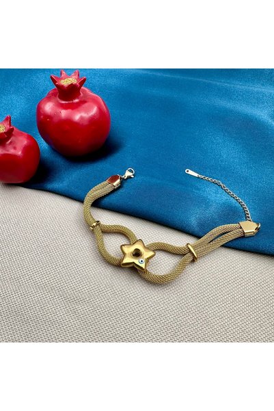 Opia Takı & Aksesuar Çelik Nazar Boncuklu Yıldız Bileklik