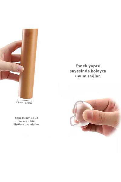 Kacar Home 8 bucăți (2,5 cm și 3,2 cm) din silicon pentru scaun de masă, scaun, scaun, protecție anti-alunecare pentru podea