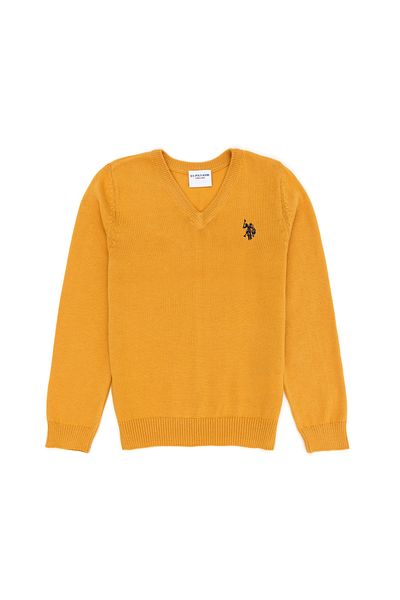 U.S. Polo Assn. Pulover de bază muștar pentru băiat 50275849 -VR072