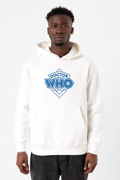 Tshirthane Φούτερ Doctor Who New White ανδρικό φούτερ με κουκούλα 3 κορδονιών