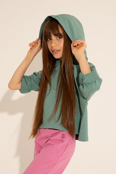 U.S. Polo Assn. Girl's Mint Hooded Sweatshirt 50276918 -Vr090