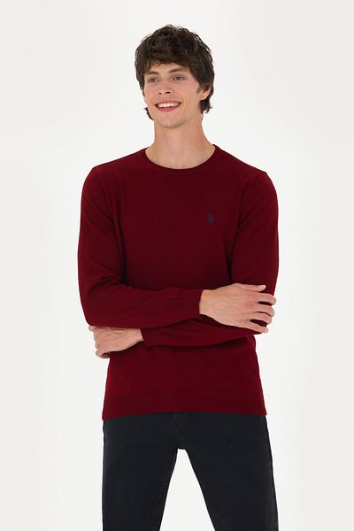 U.S. Polo Assn. Ανδρικό πουλόβερ Claret Red Basic 50275848 -VR014