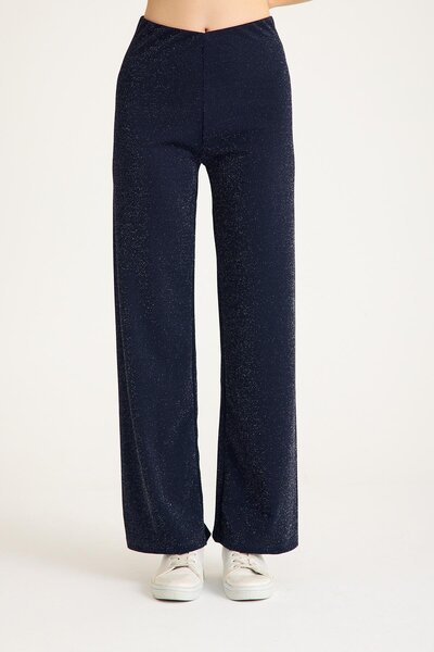 COTENCONCEPT Glitter Comfortable Fit Wide Leg Women's Trousers