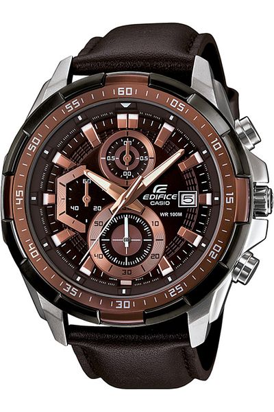 Casio Efr-539l-5avudf Edifice Men's Leather Strap Watch