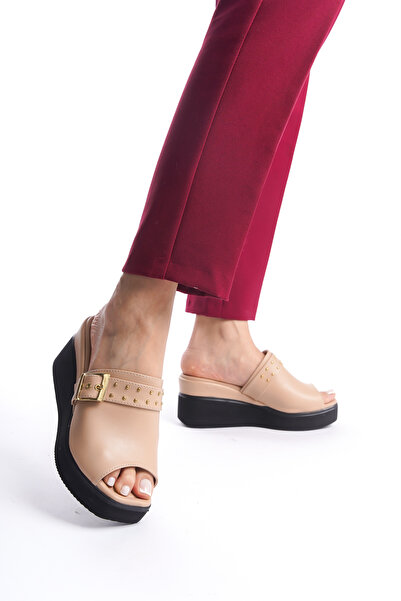 Taran Jolie Women's Slippers - Wedge Heel, Buckle Detail, Stylish and Comfortable