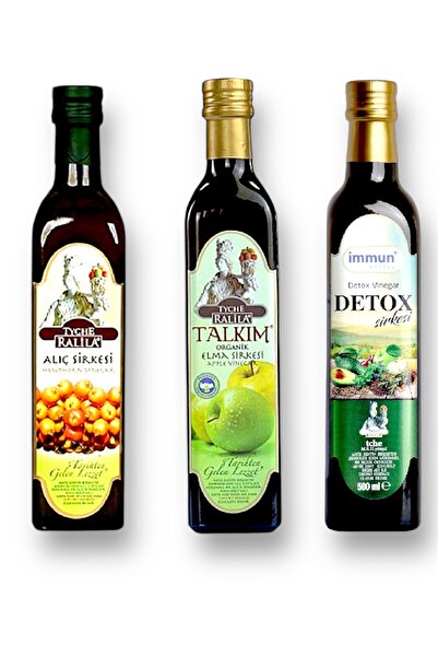 RALİLA Talkim Elma Sirkesi-Alıç Sirkesi-Detox Sirkesi (500 ml 3lü Paket)