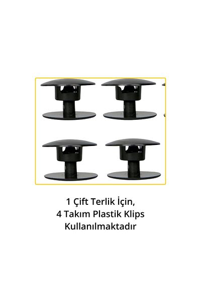 ipekbazaar 8-Piece Belted Rivet Slippers Set - Durable Plastic Snap-On Belt Clip for 2 Pairs of Slippers