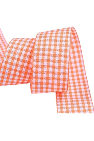 P Parla Defnada 25 Mm Orange Plaid Ribbon - 1 Meter