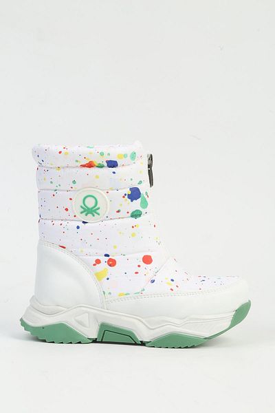 Benetton Bn-50125 Model Children's Boots - White and Green