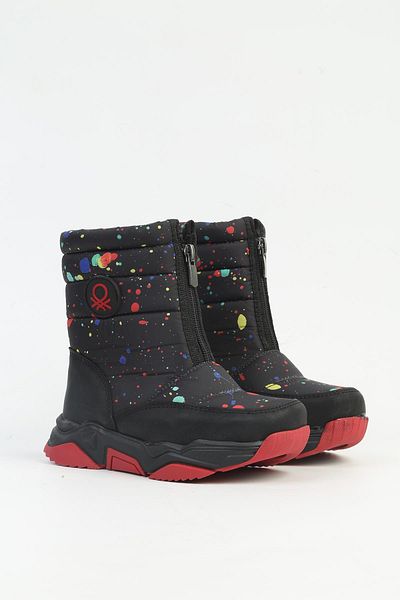 Benetton Black Red Children's Boots - Bn-50125
