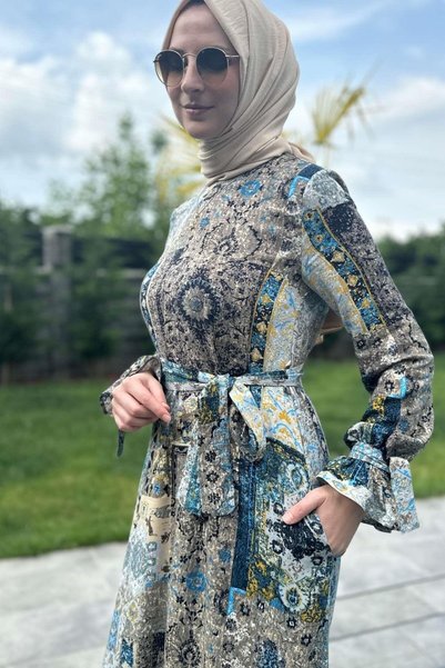 Rabia Şamlı River Dress Turquoise
