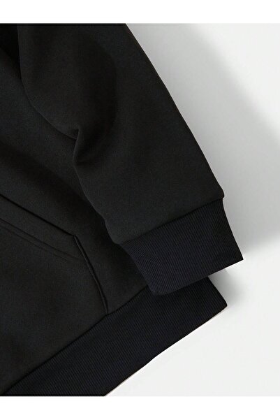 LUNAVISTA Travel Camping Black Oversize Hooded Sweatshirt - Front and Back Printed Hoodie