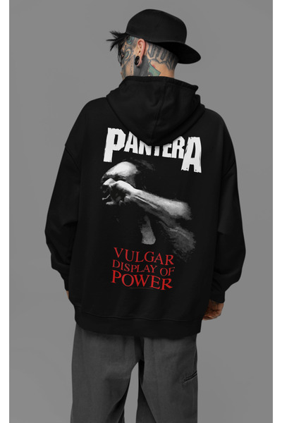 SEVBANO Hanorac cu glugă oversize rock metal unisex cu imprimeu Pantera Music...