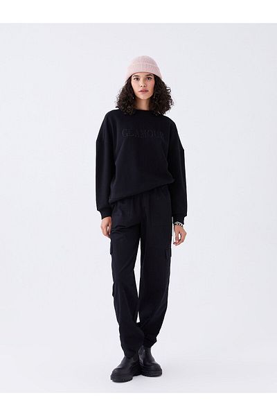 LC Waikiki Lw - Γυναικείο φούτερ με μακρυμάνικο κέντημα με λαιμόκοψη