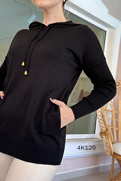 İnce Topuk Hooded Knitwear Blouse - Model 4k126