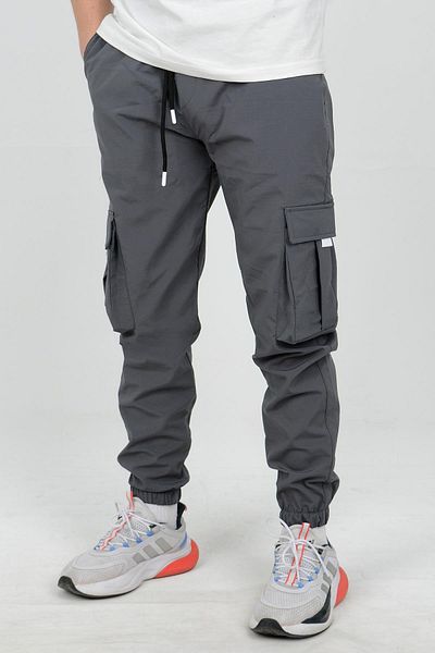 Edwox Ανδρικό Slim Fit Λεπτό Αθλητικό Παντελόνι με Τσέπες στη μέση και στους πόδια Anthracite Edw071