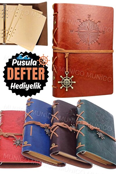 Genel Markalar Retro Suni Deri Kapak Defter Günlüğü Günlüğü Boş Dize Denizcil...