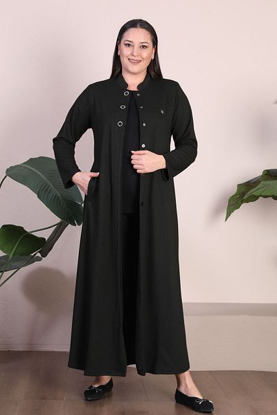 Ferace Γυναικείο παλτό Hijab Plus Size 3 με κουμπιά