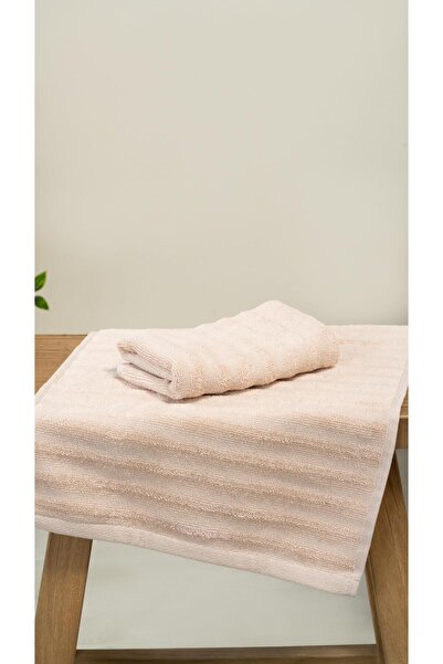 Bluenity Alegra %100 Doğal Pamuklu Misafir Banyo / Mutfak Havlusu - 30x50 cm Bej