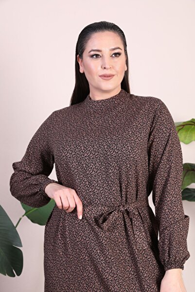 Ferace Γυναικείο φόρεμα Hijab Ρούχα μεγάλου μεγέθους Φόρεμα με τραγανό μοτίβο γιακά