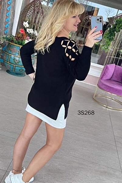 İnce Topuk Knitwear Shoulder Low-cut Blouse - 3s268