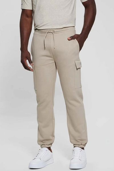 Guess Keid Cuffed Cargo Pa Men's Cream Sweatpants Z4Bb09Kcea0-G1Ca
