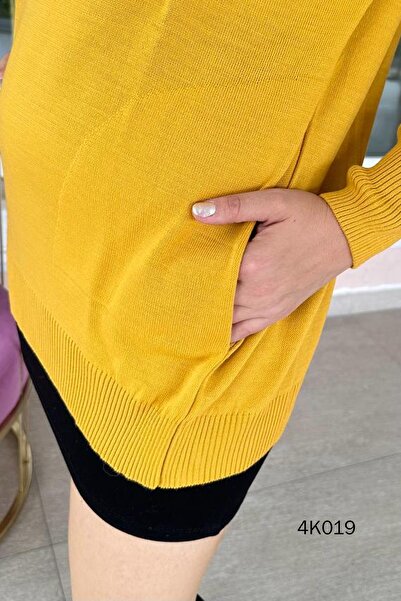İnce Topuk Pocketed Knitwear Blouse 4k019