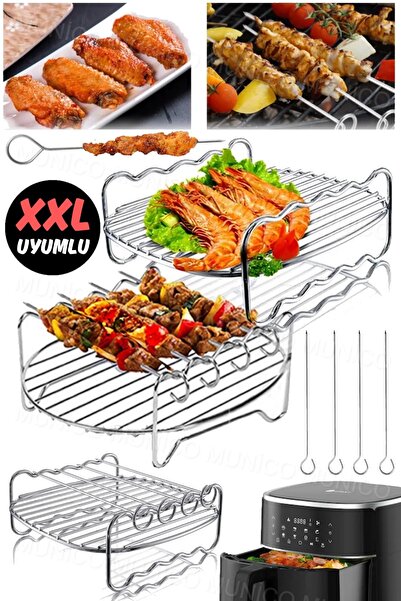 Genel Markalar XXL Akıllı Fritözler İle Uyumlu Paslanmaz Çelik Air Fryer + 4 ...