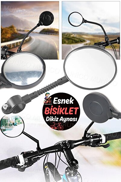 Genel Markalar Ayarlanabilir Bisiklet Dikiz Aynası Dağ Bisikleti ve Elektrikli Scooter İçin Esnek Bisiklet Aynası