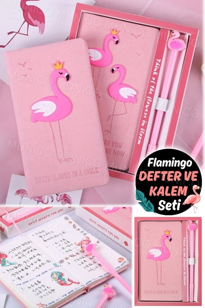 Gaggani 80 Yaprak Kız Çocuklarına Hediyelik Kalemli Kalemli Pembe Defter Seti Günlük Defteri Sevgililer